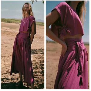NEW Free People SUNDOWN Crop Top in Purple XS NWOT